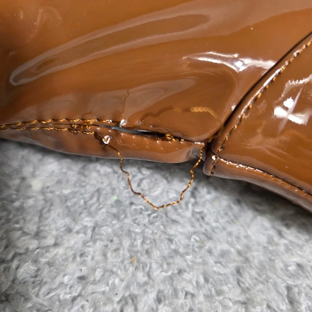 Steve Madden Over The Knee Boot Cognac Patent Stiletto Women 7.5 New
